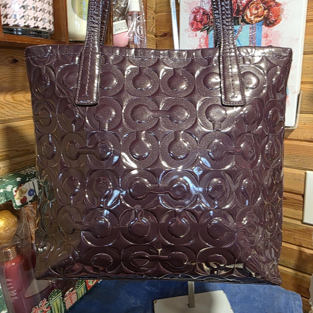 Coach Elegant Purple Designer Tote Bag - Picture 4 of 7